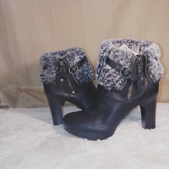 Shoes - UGG ✨Sheepskin High Heel Boots